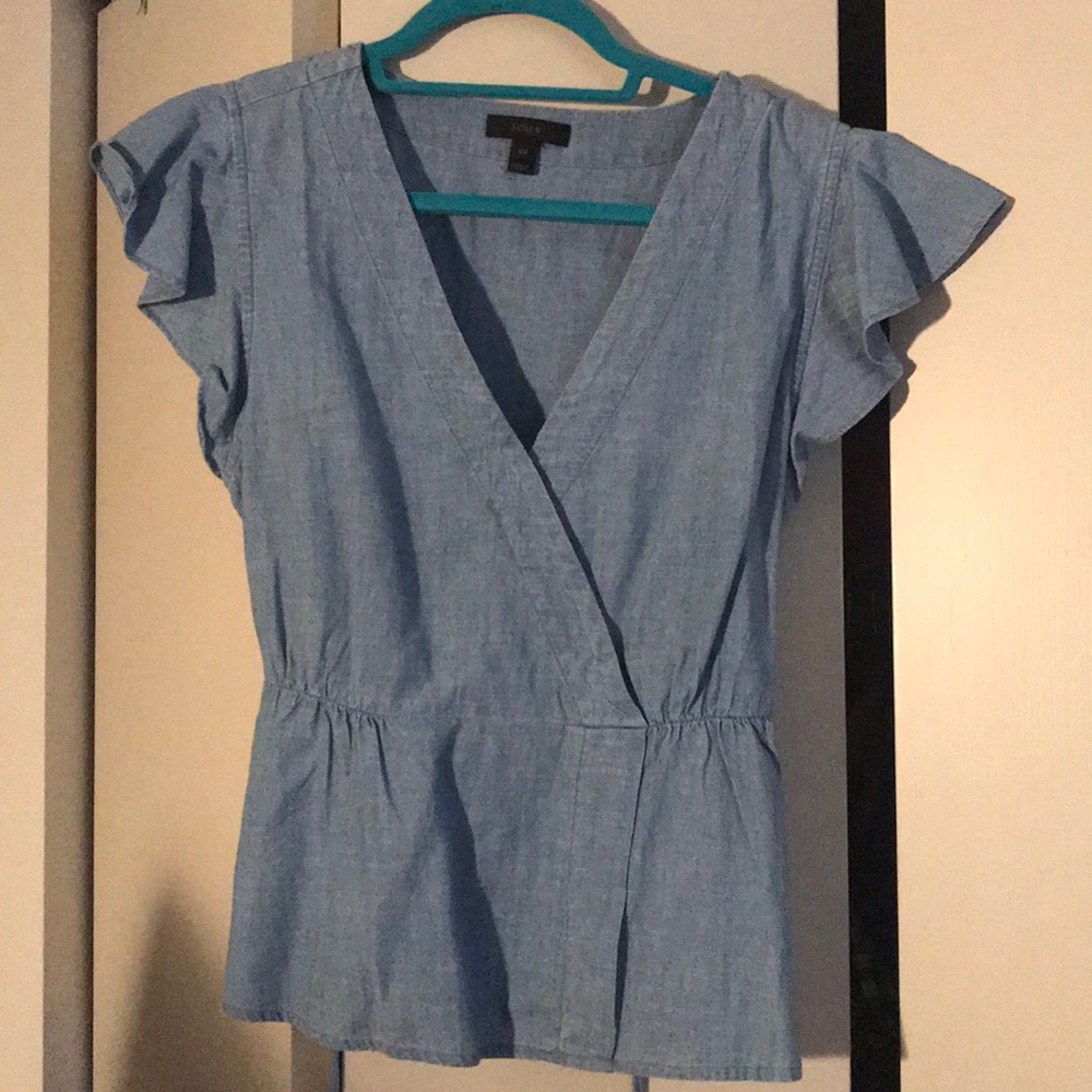 Jcrew denim top with tie waist